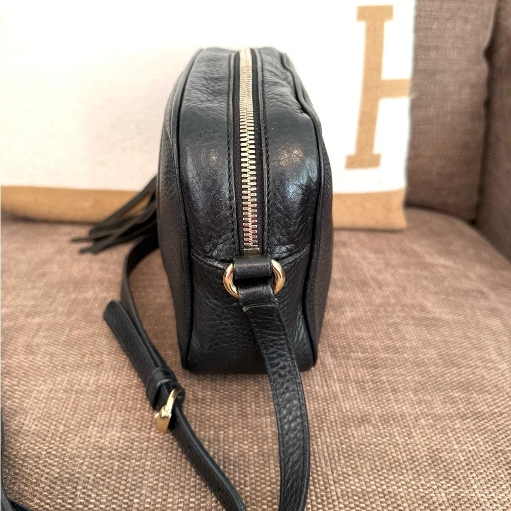 Gucci authentic disco soho crossbody bag black leather small size tassels - Picture 6 of 16